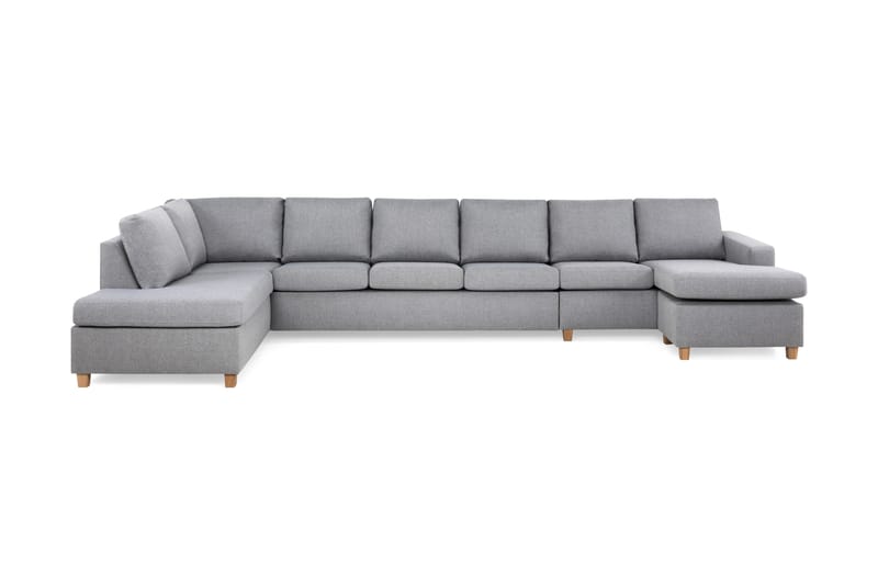 Crazy 6-seters Venstrevendt U-formet XX-Large Sofa med Divan og Sjeselong i Stoff - Grå - Møbler - Sofaer - U-sofa
