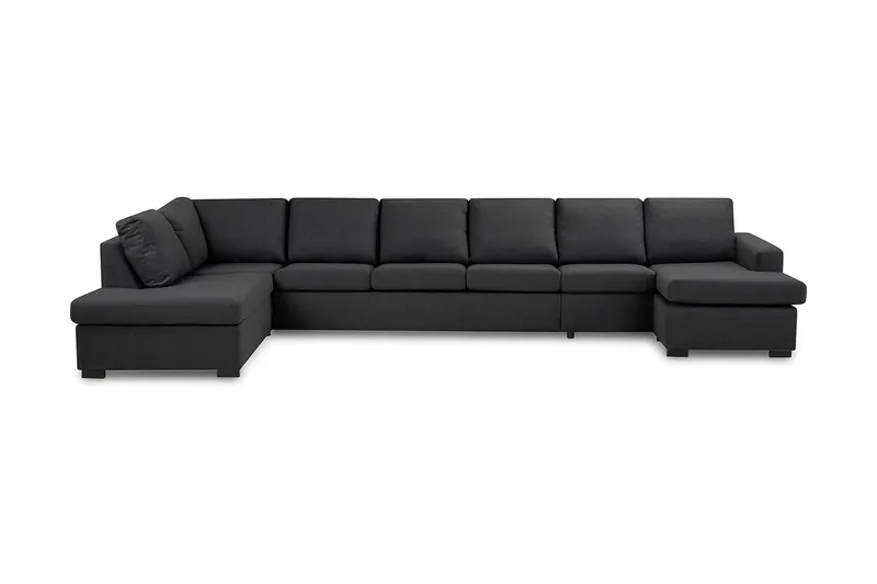 Crazy 6-seters Venstrevendt U-formet XX-Large Sofa med Divan og Sjeselong i Stoff - Mørk grå - Møbler - Sofaer - U-sofa