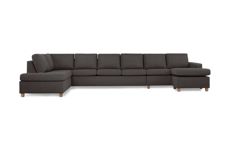 Crazy 6-seters Venstrevendt U-formet XX-Large Sofa med Divan og Sjeselong i Stoff - Mørk grå - Møbler - Sofaer - U-sofa