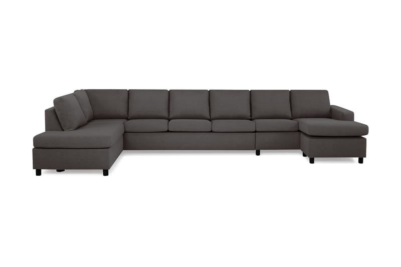 Crazy 6-seters Venstrevendt U-formet XX-Large Sofa med Divan og Sjeselong i Stoff - Mørk grå - Møbler - Sofaer - U-sofa