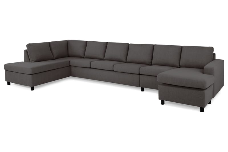 Crazy 6-seters Venstrevendt U-formet XX-Large Sofa med Divan og Sjeselong i Stoff - Mørk grå - Møbler - Sofaer - U-sofa