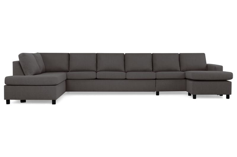 Crazy 6-seters Venstrevendt U-formet XX-Large Sofa med Divan og Sjeselong i Stoff - Mørk grå - Møbler - Sofaer - U-sofa