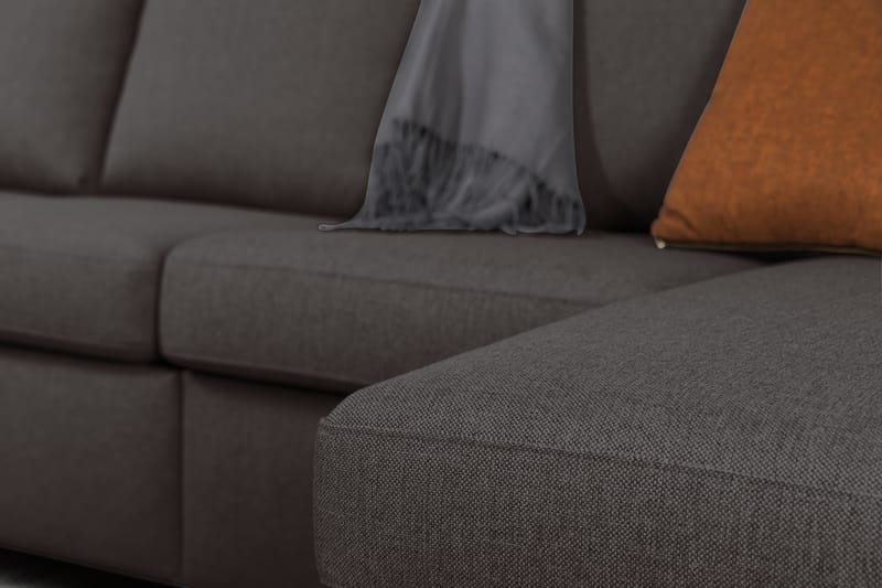 Crazy 6-seters Venstrevendt U-formet XX-Large Sofa med Divan og Sjeselong i Stoff - Mørk grå - Møbler - Sofaer - U-sofa