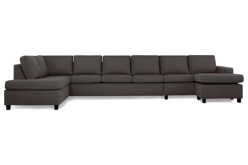 Crazy 6-seters Venstrevendt U-formet XX-Large Sofa med Divan og Sjeselong i Stoff - Mørk grå - Møbler - Sofaer - Skinnsofaer