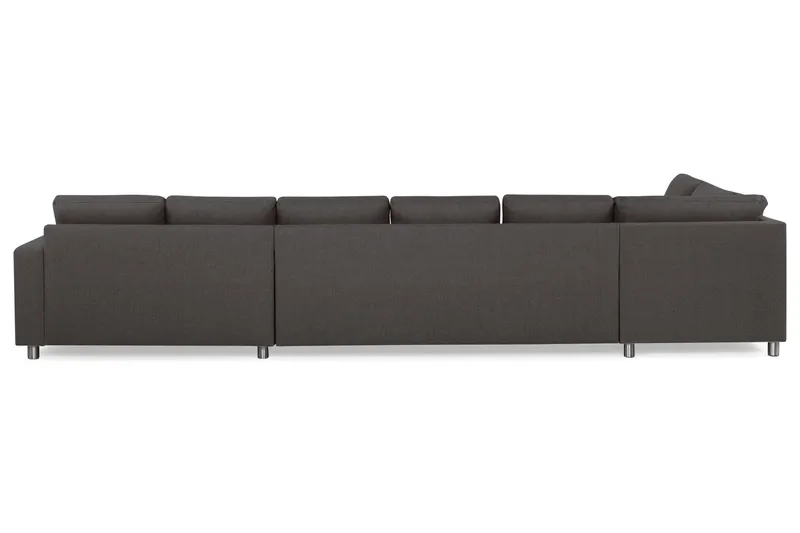 Crazy 6-seters Venstrevendt U-formet XX-Large Sofa med Divan og Sjeselong i Stoff - Mørk grå - Møbler - Sofaer - U-sofa