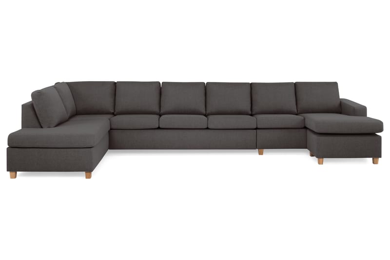 Crazy 6-seters Venstrevendt U-formet XX-Large Sofa med Divan og Sjeselong i Stoff - Mørk grå - Møbler - Sofaer - U-sofa