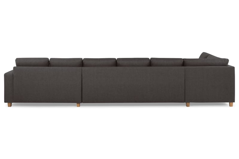 Crazy 6-seters Venstrevendt U-formet XX-Large Sofa med Divan og Sjeselong i Stoff - Mørk grå - Møbler - Sofaer - U-sofa