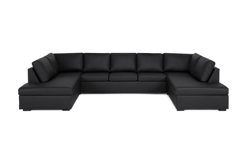 Crazy U-sofa med Sjeselonger - Svart Kunstlær - U-sofa