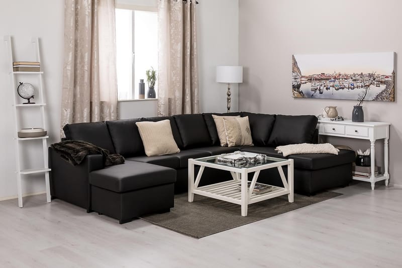 Crazy U-sofa XL Divan Venstre - Svart Kunstlær - Møbler - Sofaer - U-sofa