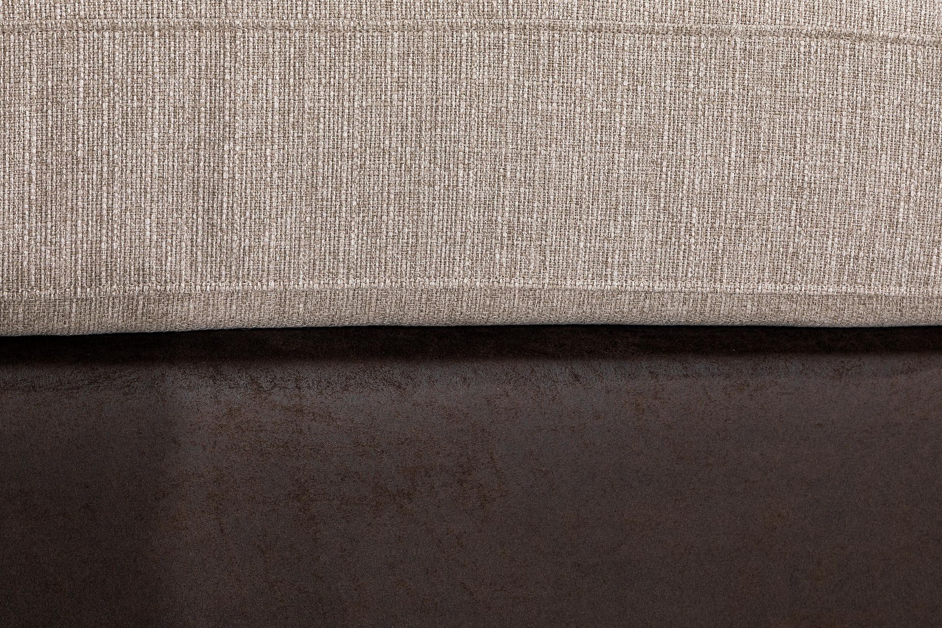 Cuba 5-seters Høyrevendt U-formet Sofa med Divan og Sjeselong i Kunstlær/Stoff - Brun / Beige - Møbler - Sofaer - U-sofa