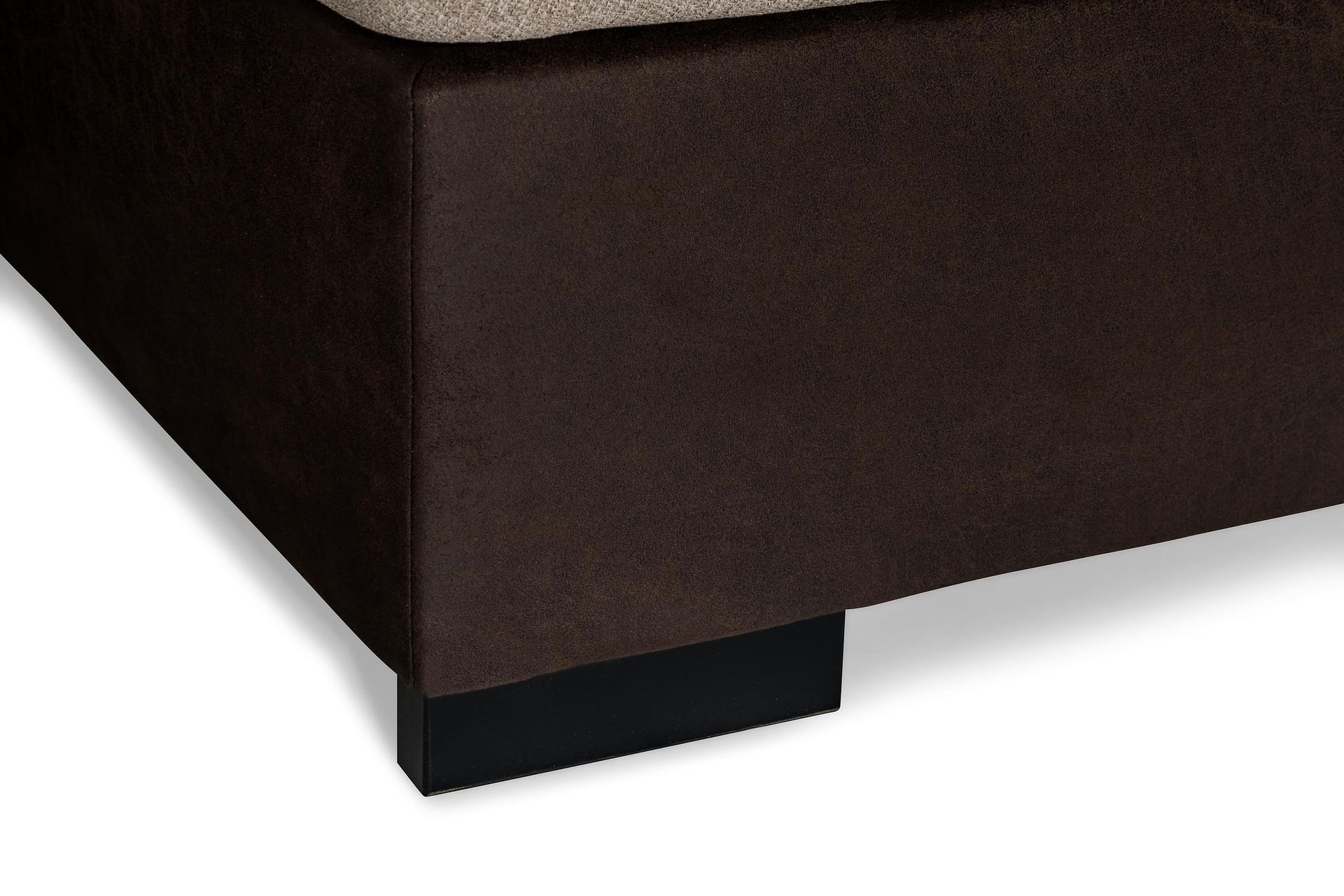 Cuba 5-seters Høyrevendt U-formet Sofa med Divan og Sjeselong i Kunstlær/Stoff - Brun / Beige - Møbler - Sofaer - U-sofa