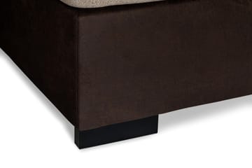 Cuba 5-seters Høyrevendt U-formet Sofa med Divan og Sjeselong i Kunstlær/Stoff - Brun / Beige - Møbler - Sofaer - U-sofa