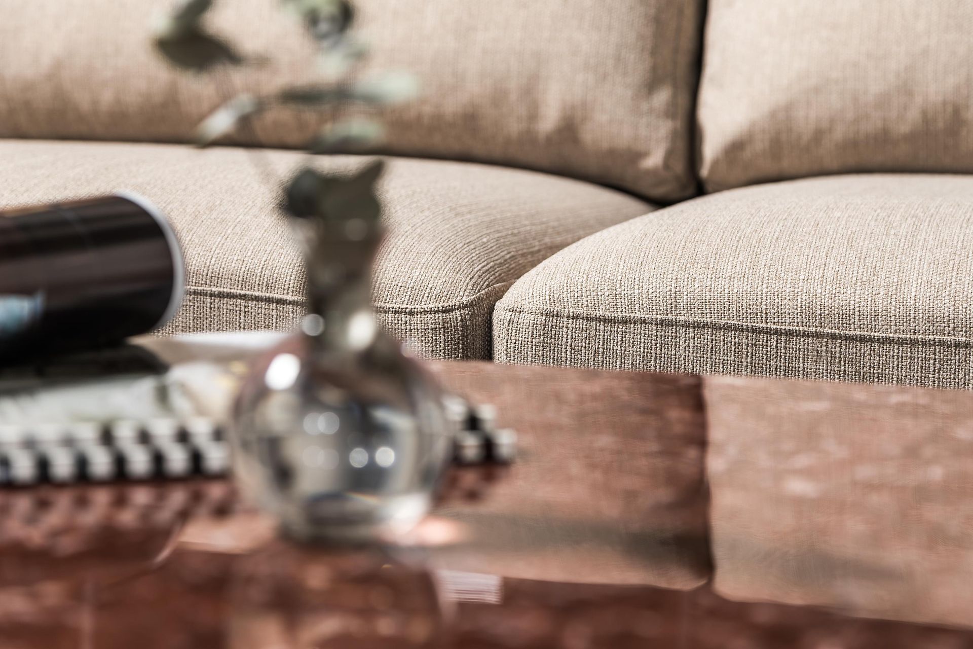 Cuba 5-seters Høyrevendt U-formet Sofa med Divan og Sjeselong i Kunstlær/Stoff - Brun / Beige - Møbler - Sofaer - U-sofa