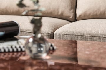 Cuba 5-seters Høyrevendt U-formet Sofa med Divan og Sjeselong i Kunstlær/Stoff - Brun / Beige - Møbler - Sofaer - U-sofa