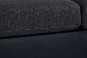 Cuba 5-seters Høyrevendt U-formet Sofa med Divan og Sjeselong i Kunstlær/Stoff - Svart / Grå - Møbler - Sofaer - U-sofa