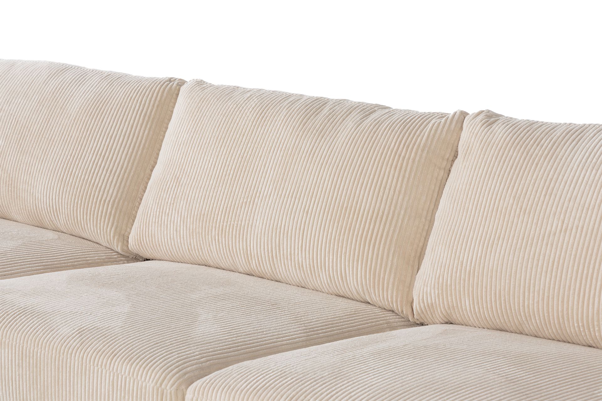 Cuba 5-seters Høyrevendt U-formet Sofa med Divan og Sjeselong i Manchester/Kunstlær - Brun / Beige - Møbler - Sofaer - U-sofa