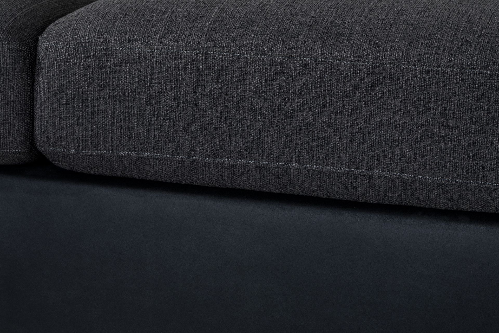 Cuba 5-seters Venstrevendt U-formet Large Sofa med Divan og Sjeselong i Kunstlær/Stoff - Svart / Grå - Møbler - Sofaer - U-sofa