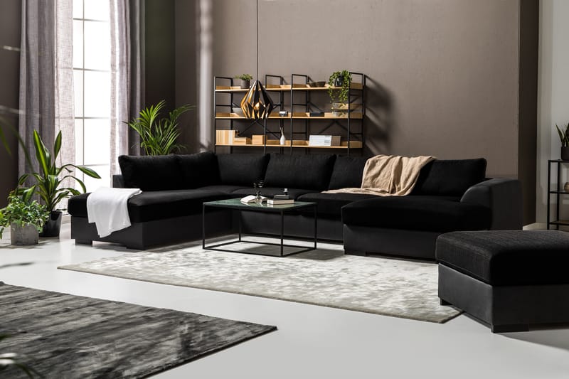 Cuba U-Sofa Divan Høyre - Svart - Møbler - Sofaer - U-sofa
