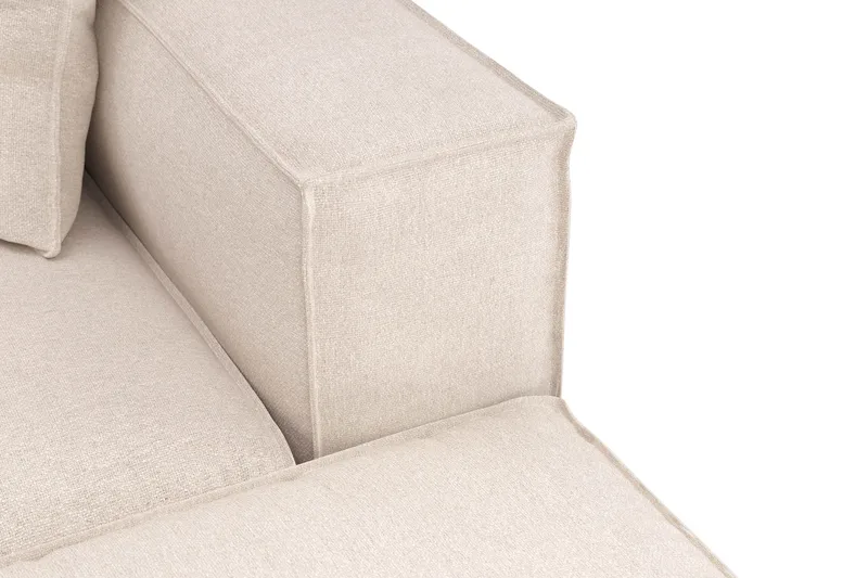 Cubo 5-seters U-formet Dyp Modulsofa med Divan og Sjeselong i Fløyel - Beige - Møbler - Sofaer - U-sofa