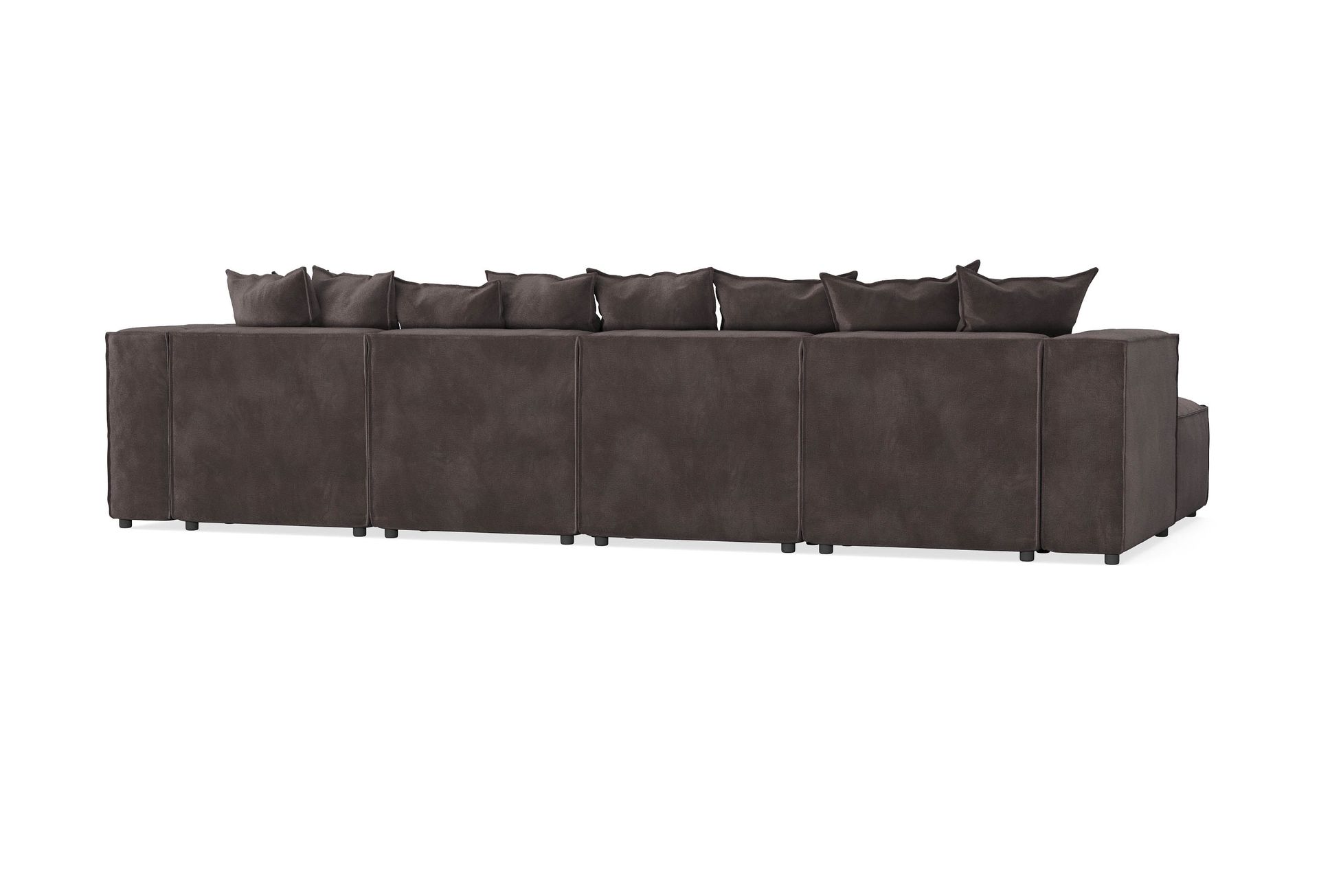 Cubo 5-seters U-formet Dyp Modulsofa med Divan og Sjeselong i Fløyel - Mørk grå - Møbler - Sofaer - U-sofa