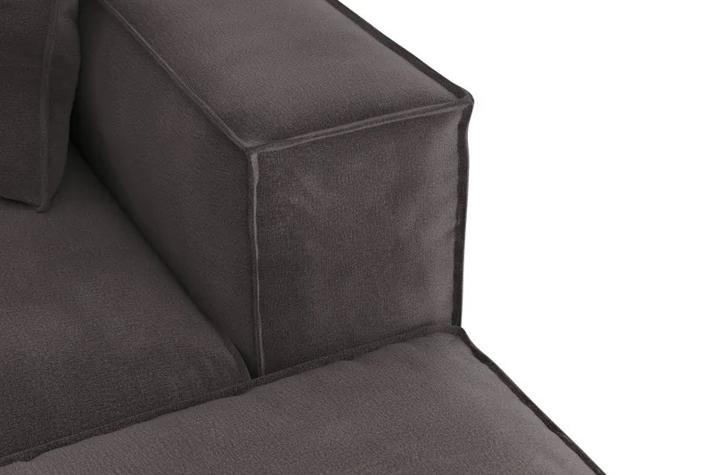 Cubo 5-seters U-formet Dyp Modulsofa med Divan og Sjeselong i Fløyel - Mørk grå - Møbler - Sofaer - U-sofa