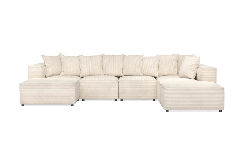 Cubo 5-seters U-formet Dyp Modulsofa med Divan og Sjeselong i Manchester, Beige
