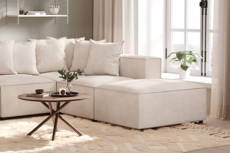 Cubo 5-seters U-formet Dyp Modulsofa med Divan og Sjeselong i Manchester - Beige - Møbler - Sofaer - U-sofa