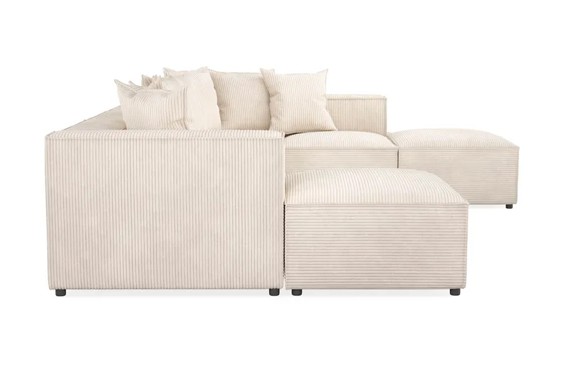 Cubo 5-seters U-formet Dyp Modulsofa med Divan og Sjeselong i Manchester - Beige - Møbler - Sofaer - U-sofa