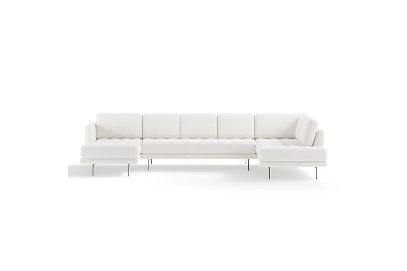 Debbi Sofa m. Divan och Sjeselong 6-seters - Hvit - U-sofa