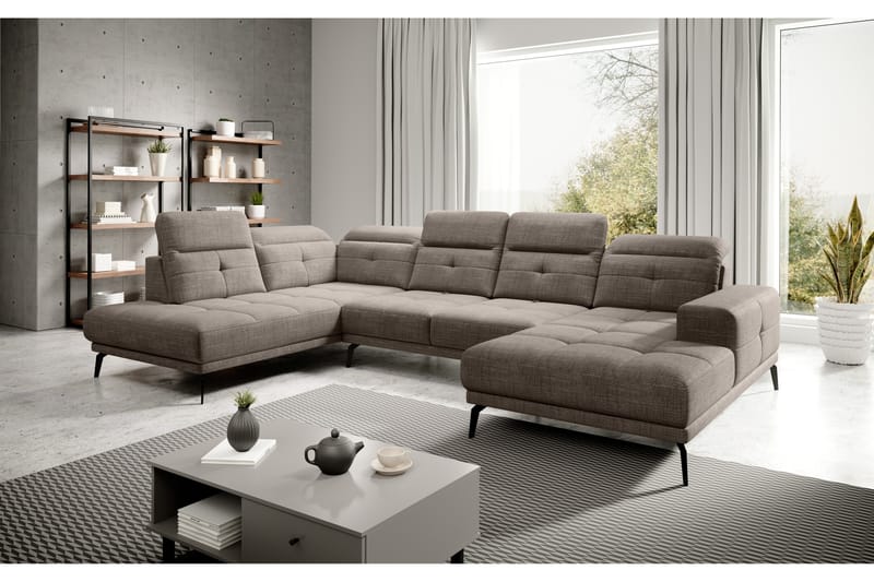 Devender Sofa m. Divan og Sjeselong - Beige - Møbler - Sofaer - U-sofa