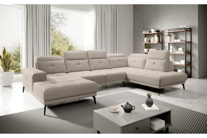 Devender Sofa m. Divan og Sjeselong - Beige - Møbler - Sofaer - U-sofa