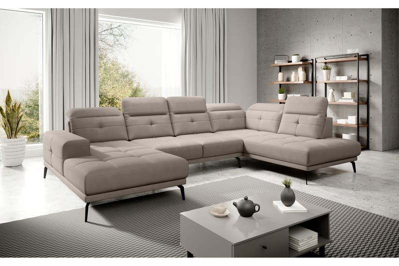 Devender Sofa m. Divan og Sjeselong - Beige - U-sofa