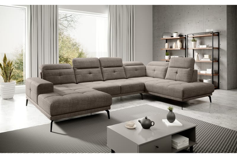 Devender Sofa m. Divan og Sjeselong - Beige - U-sofa