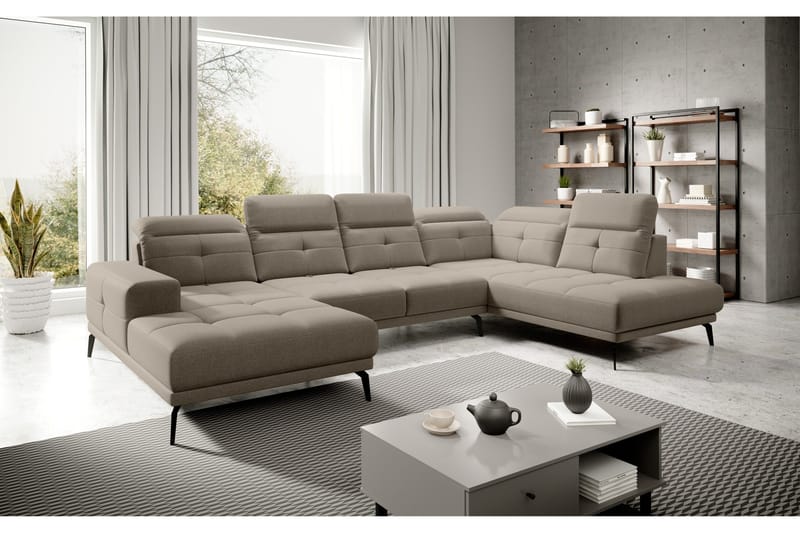 Devender Sofa m. Divan og Sjeselong - Beige - Møbler - Sofaer - U-sofa