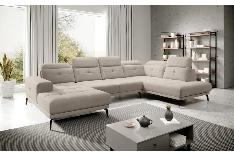Devender Sofa m. Divan og Sjeselong, Beige