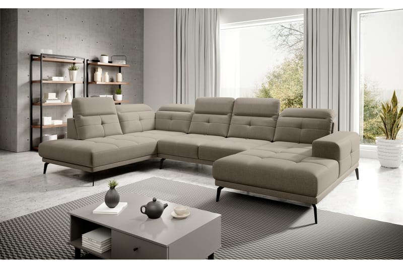 Devender Sofa m. Divan og Sjeselong - Beige - Møbler - Sofaer - U-sofa