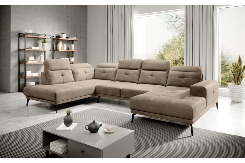 Devender Sofa m. Divan og Sjeselong - Beige - Møbler - Sofaer - U-sofa