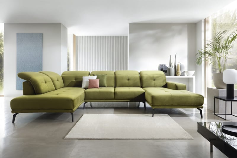 Devender Sofa m. Divan og Sjeselong - Grå - Møbler - Sofaer - U-sofa