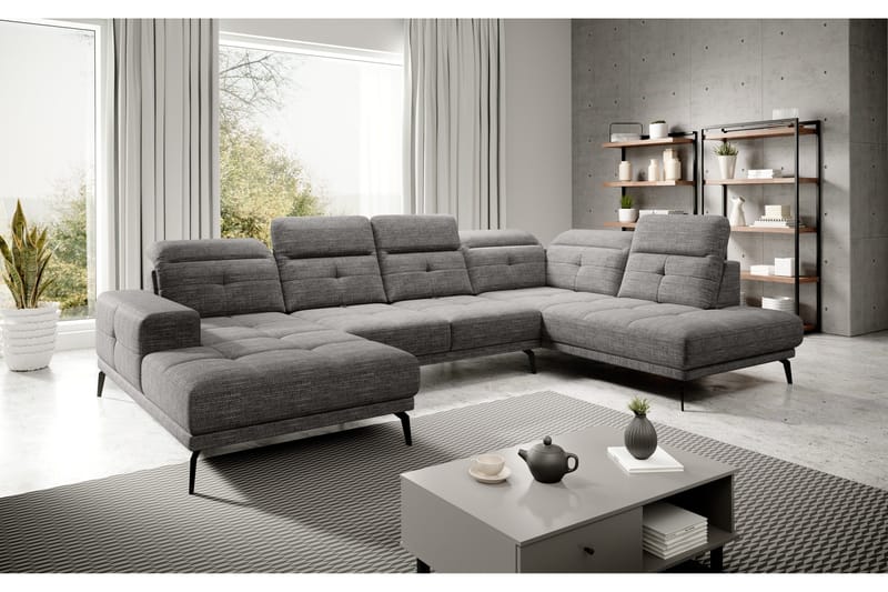 Devender Sofa m. Divan og Sjeselong - Grå - Møbler - Sofaer - U-sofa