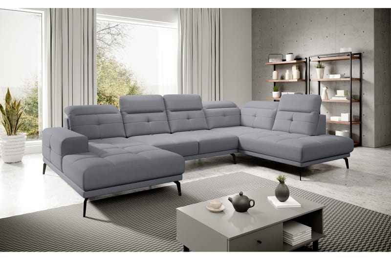 Devender Sofa m. Divan og Sjeselong - Grå - Møbler - Sofaer - U-sofa