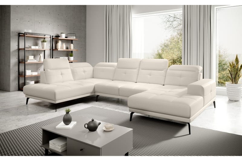 Devender Sofa m. Divan og Sjeselong - Kremhvit - Møbler - Sofaer - U-sofa