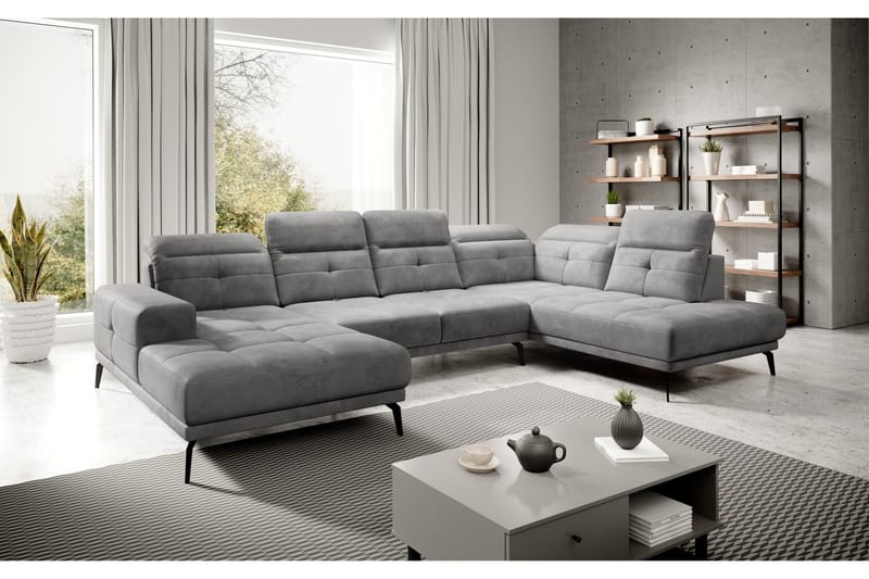Devender Sofa m. Divan og Sjeselong - Lysegrå - Møbler - Sofaer - U-sofa