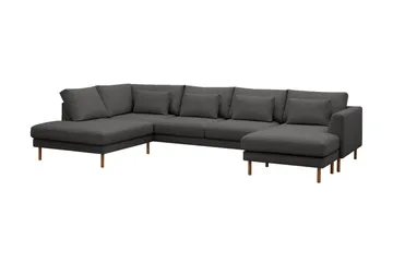 Florenz 4-seters Venstrevendt U-formet Sofa med Divan og Sjeselong i Stoff - Mørkegrå - Møbler - Sofaer - U-sofa