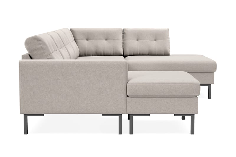 Frillestad 4-seters Høyrevendt U-formet Sofa med Divan og Sjeselong i Stoff - Beige - Møbler - Sofaer - U-sofa