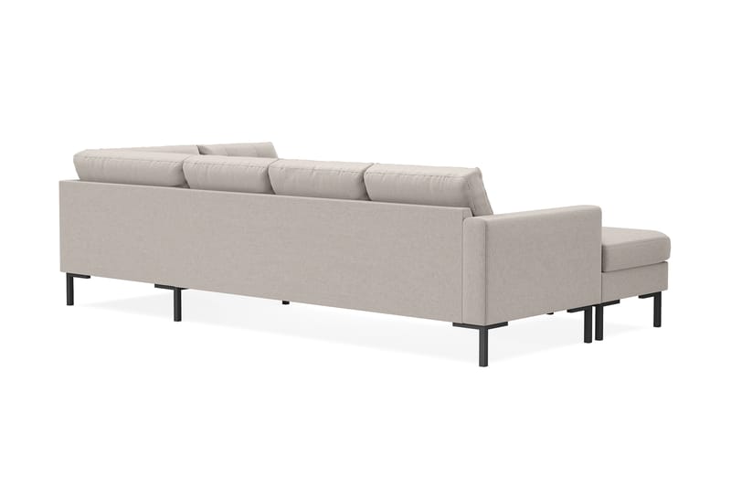 Frillestad 4-seters Høyrevendt U-formet Sofa med Divan og Sjeselong i Stoff - Beige - Møbler - Sofaer - U-sofa