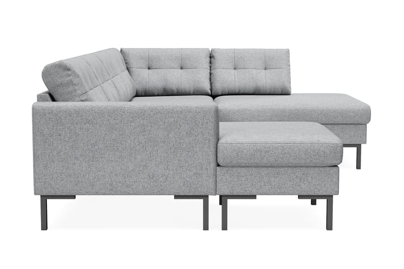 Frillestad 4-seters Høyrevendt U-formet Sofa med Divan og Sjeselong i Stoff - Grå - Møbler - Sofaer - U-sofa