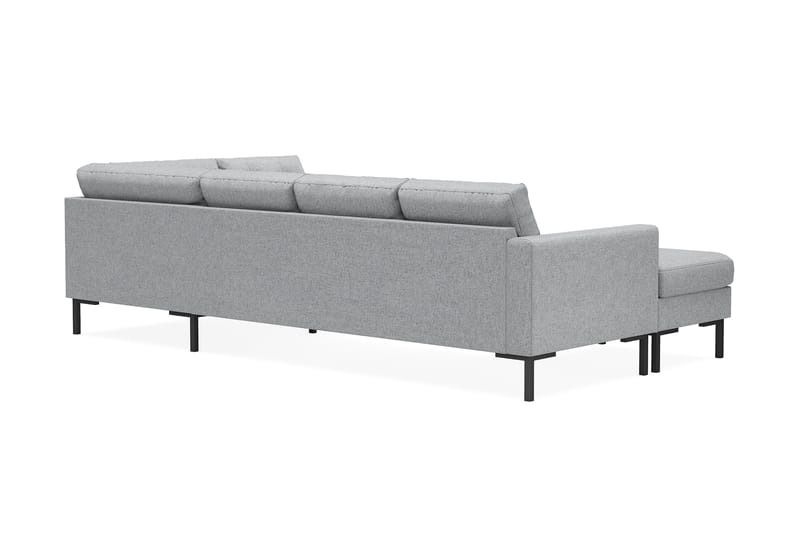 Frillestad 4-seters Høyrevendt U-formet Sofa med Divan og Sjeselong i Stoff - Grå - Møbler - Sofaer - U-sofa