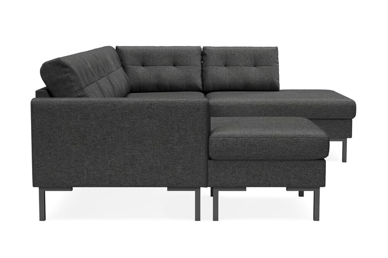 Frillestad 4-seters Høyrevendt U-formet Sofa med Divan og Sjeselong i Stoff - Mørk grå - Møbler - Sofaer - U-sofa