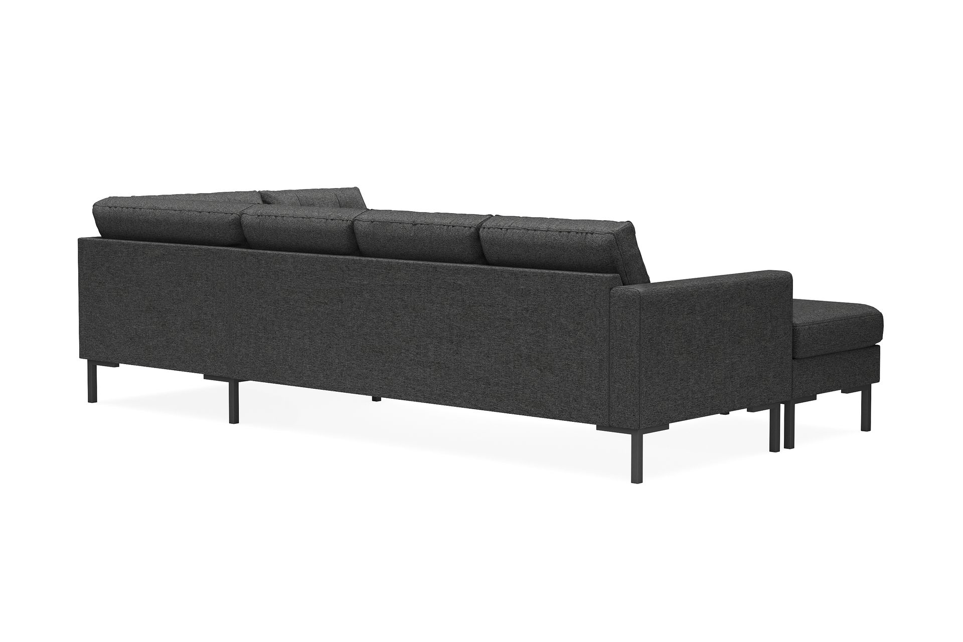 Frillestad 4-seters Høyrevendt U-formet Sofa med Divan og Sjeselong i Stoff - Mørk grå - Møbler - Sofaer - U-sofa