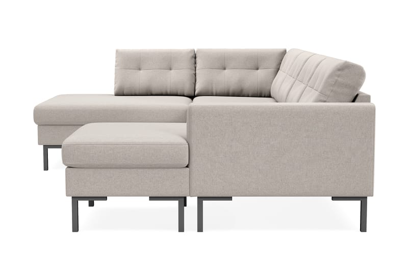 Frillestad 4-seters Venstrevendt U-formet Sofa med Divan og Sjeselong i Stoff - Beige - Møbler - Sofaer - U-sofa